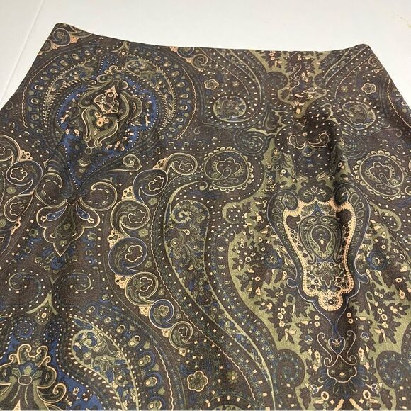 Women's Briggs Petite Maxi Skirt Size 10P  Brown/Green/Blue Paisley Like pattern - Picture 5 of 8